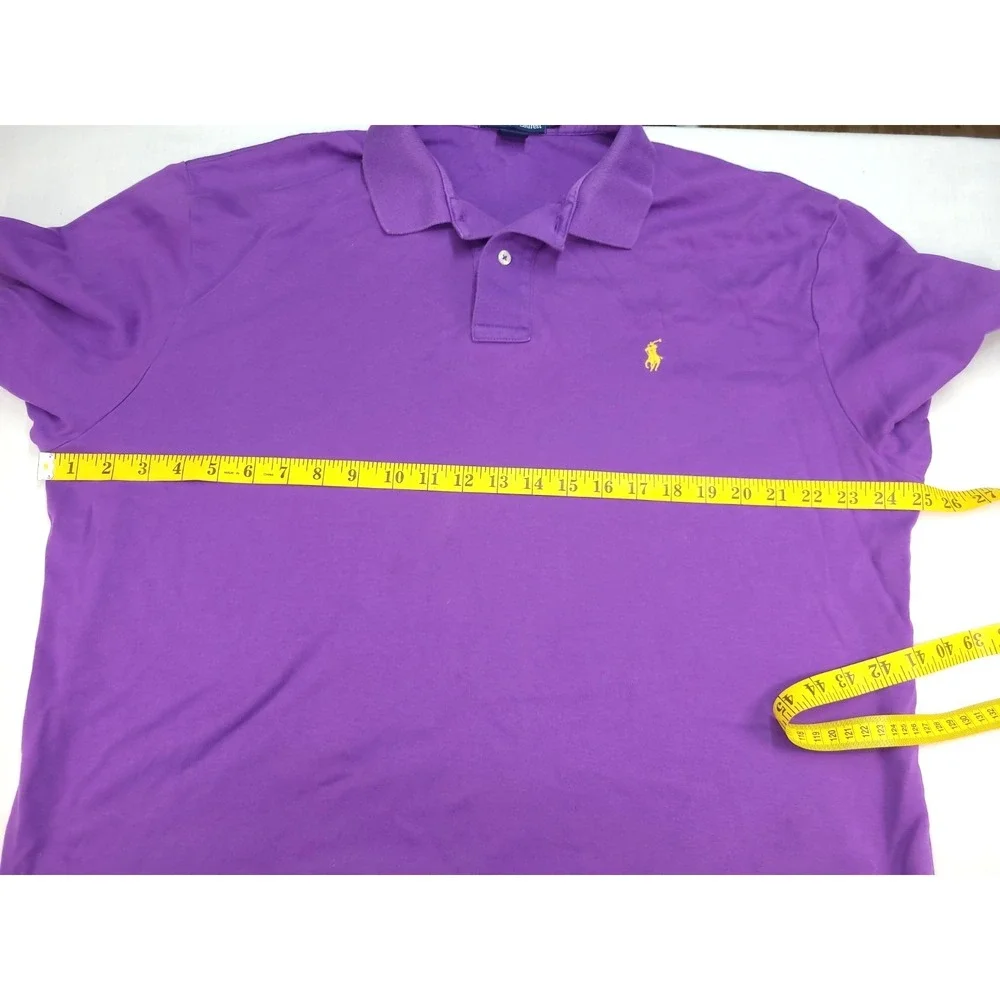 Polo Ralph Lauren Mens Polo Shirt XL Purple w Gold Pony Que Preppy Old Money